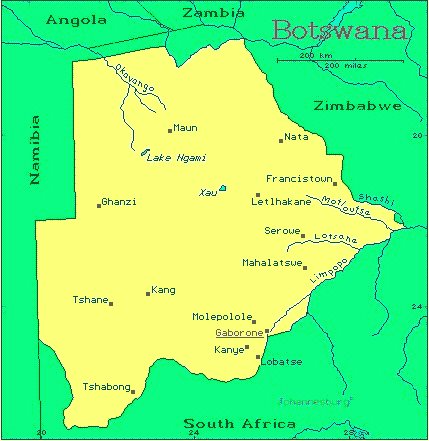 Map of Botswana