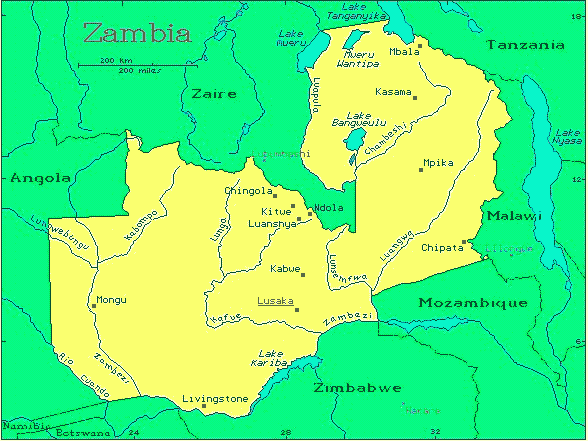 Zambia map