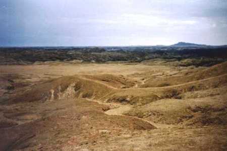 The interesting moon landscape in the Namib Desert.