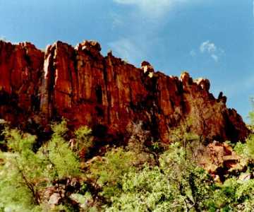Interesting stone formations of the Waterberg in Namibia. The mountain is like a huge Table Mountain, with various wildlife on the top.