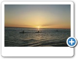Te sun begin to set after a day of kayaking.