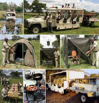 Botswana safari vehicles and equipment