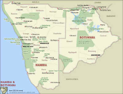 map of Botswana